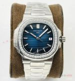PFF Factory V4 Patek Philippe Nautilus Swiss 9015 Watch Ss Bucherer Blue Face 40mm